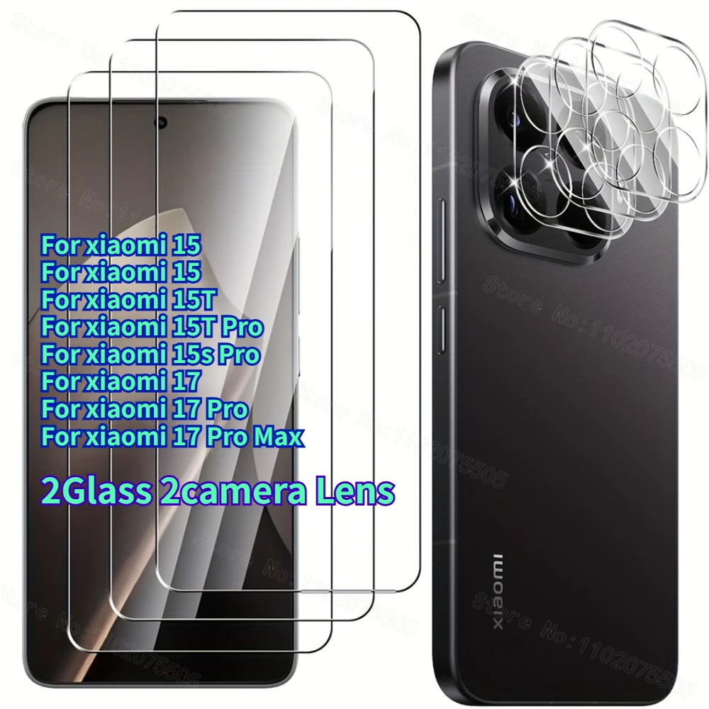 

For Xiaomi 15T/15T Pro/15s Pro Tempered Glass+Camera Protection,9H Hardness Protective Glass for Xiaomi 17 Pro Max Protection