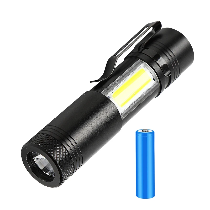 

Portable LED Mini Rechargeable Flashlights EDC Pocket Size Super Bright LED Lantern COB Strong Side Light 14500 Daily Hand Torch