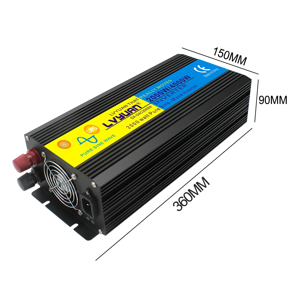 2000W/4000W UPS Inverter With 15/8A Charger Pure Sine Wave DC12/24V To Ac 220/230V Solar Inverter