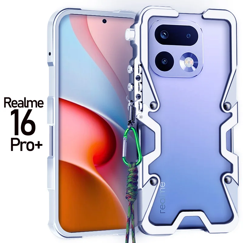 

For Realme 16 Pro Plus Armor Screw Metal Frame Shockproof Cover For Realme 16 Pro Aluminium Bumper Cases Heavy Duty Fundas