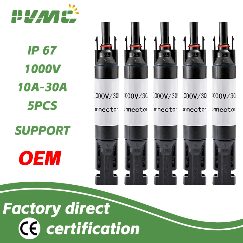 

5Pcs Wholesale Solar PV Fuses Connector IP67 Waterproof Fuse Holder 1000VDC Fuse 10A/15A/20A/30A