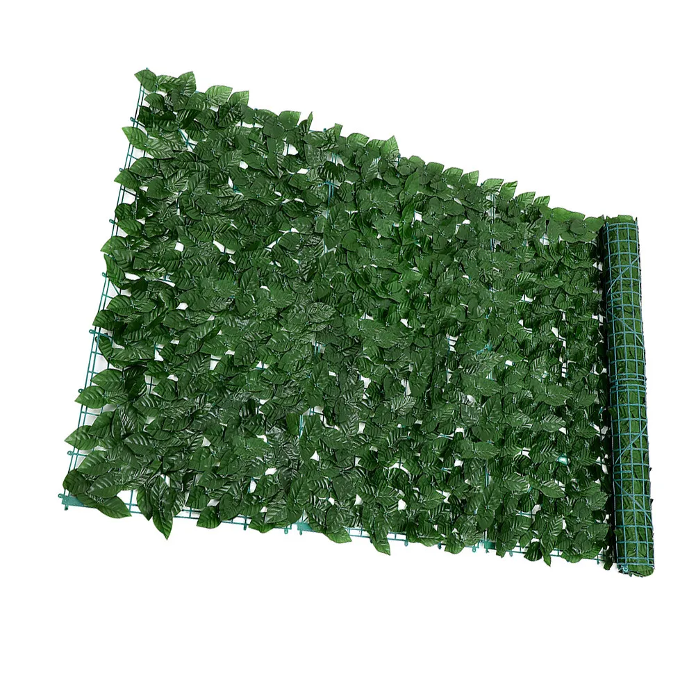 

Artificial Green Plant Wall Dense Plastic Simulated Leaf Fence Garden Balcony Decoration Lifelike Faux Trellis Screening