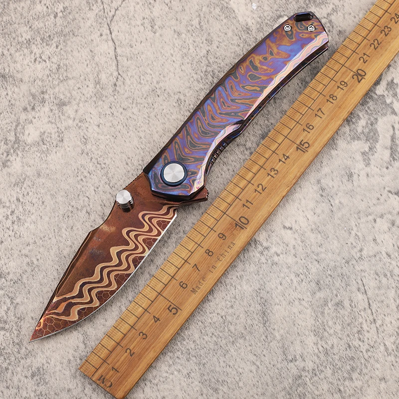 

Carbon steel dragon scale blade, all zirconium horse handle, collection fishing, outdoor survival, fruit EDC tool knife