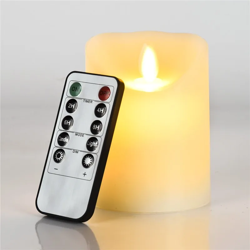 

LED Real Flame-effect electronic flameless candle light+8 keys remote control/large DIY simulation candle pary wedding birthday