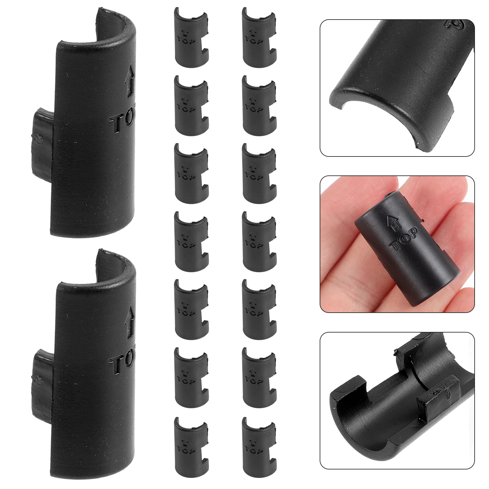 

24 Pcs Shelf Locking Clip Wire Shelving Clips Plastic Fixing Clap 13mm Pipe Diameter Half Circle Design Sturdy Texture