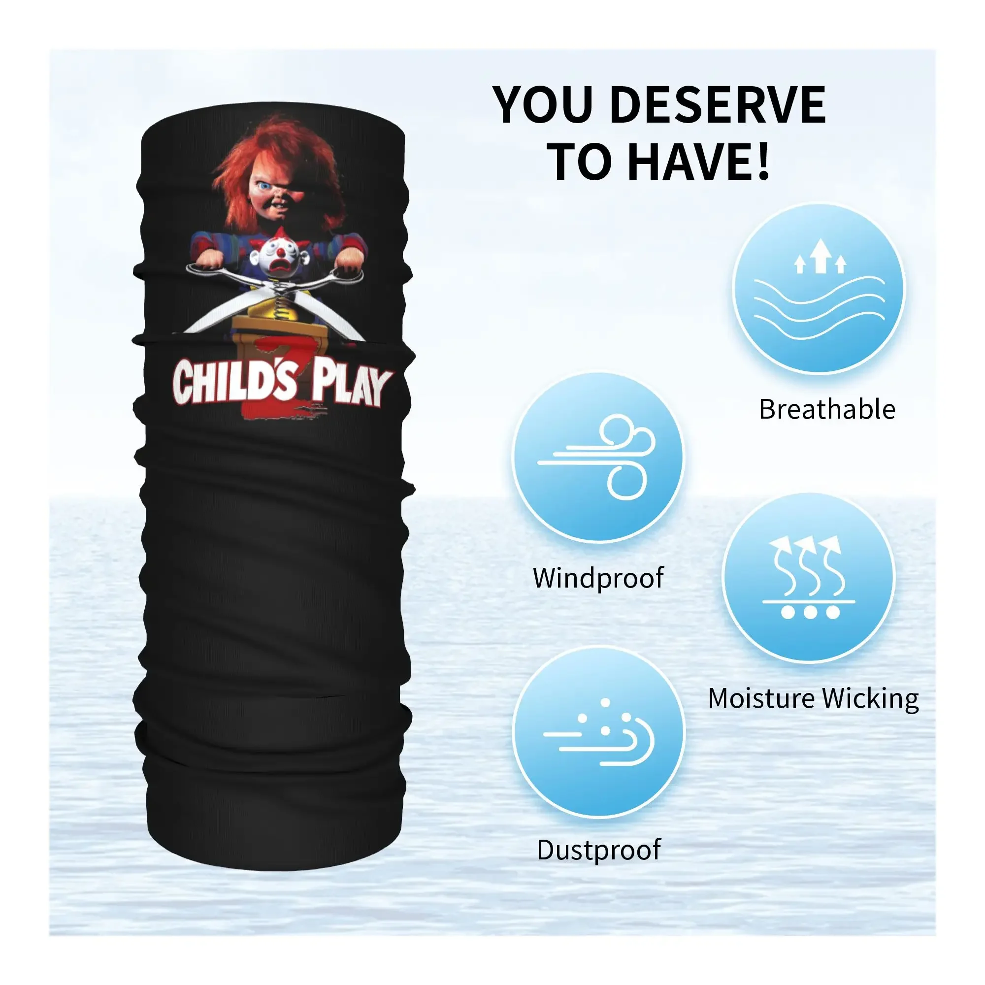 Chucky See You In Hell Bandana Neck Gaiter Printed Mask Scarf Multifunction Balaclava Outdoor Sports Unisex Adult All Season view 3