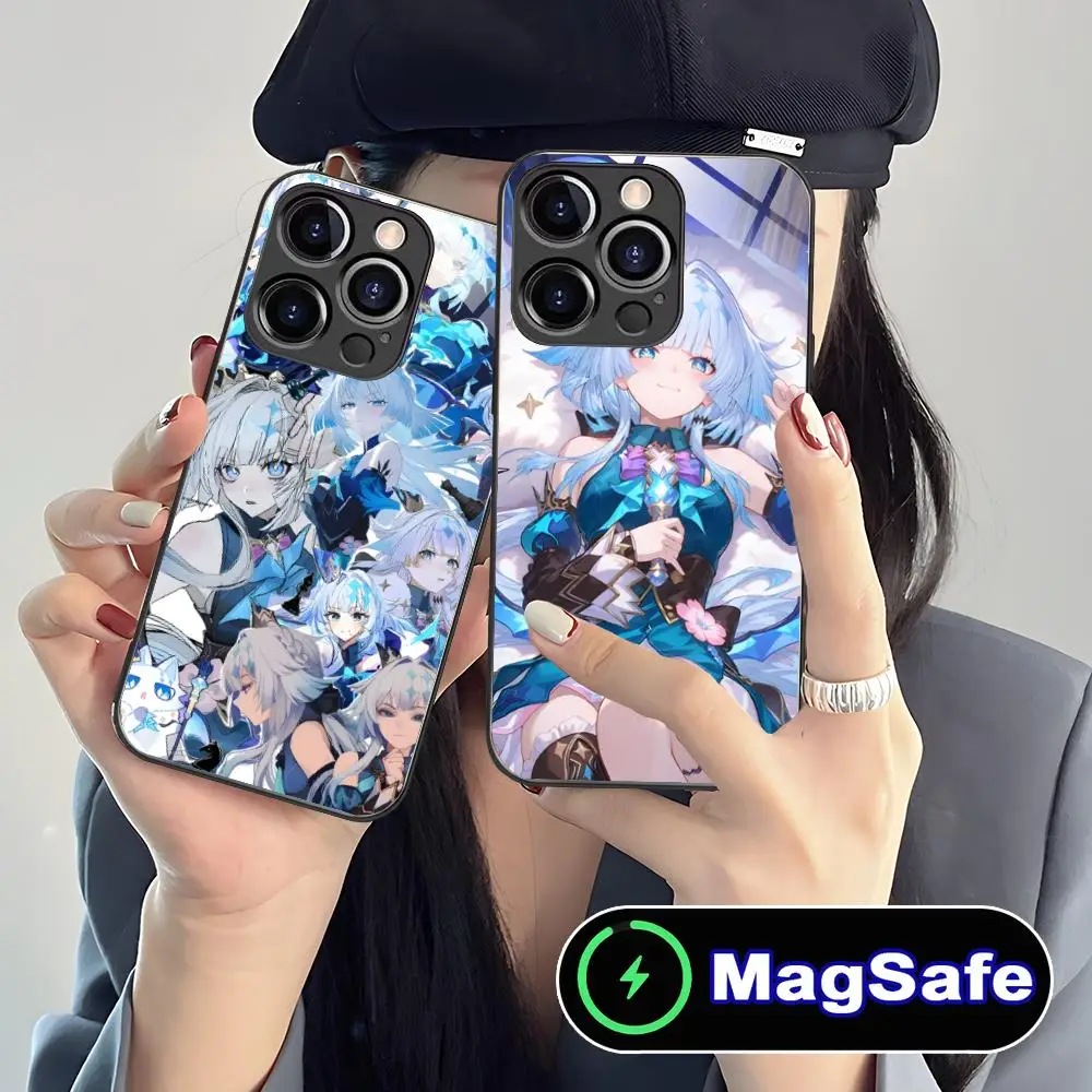 

Чехол для телефона Honkai Impact Cerydra для iPhone 16, 15, 14, 13, 12, 11 Pro Max Plus Mini MagSafe, защитный чехол для смартфона из стекла