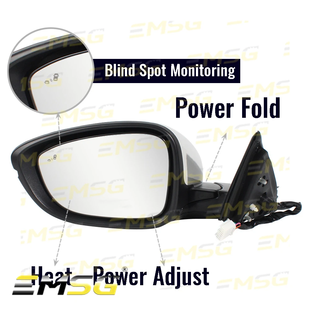 8PIN Rearview Mirror Assembly For Honda Accord 2023 2024 Car Accessories Power Folding Blind Spot Power Adjust Heated Multi Spec