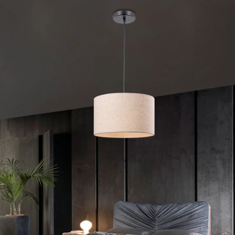 Nordic Design tkaniny wisiorek sufitowy lampy salon jadalnia sypialnia nowoczesne żyrandole Led Home Decor lampy wiszące oprawa