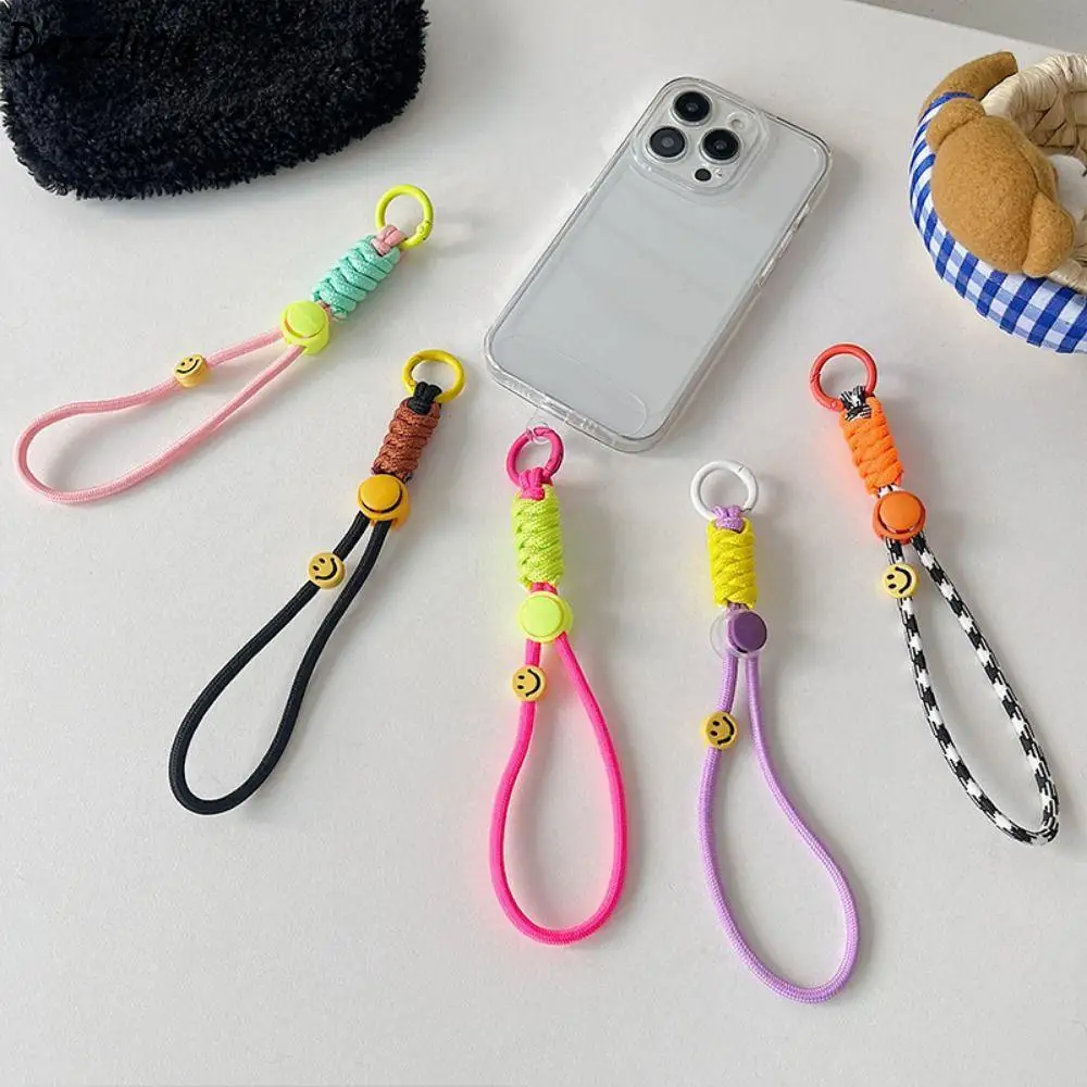 5Pcs Anti-loss Braided Lanyard Keyring Multi-purpose Colorful Woven Phone Lanyard Durable Twist Rope Colorful Knot Pendant