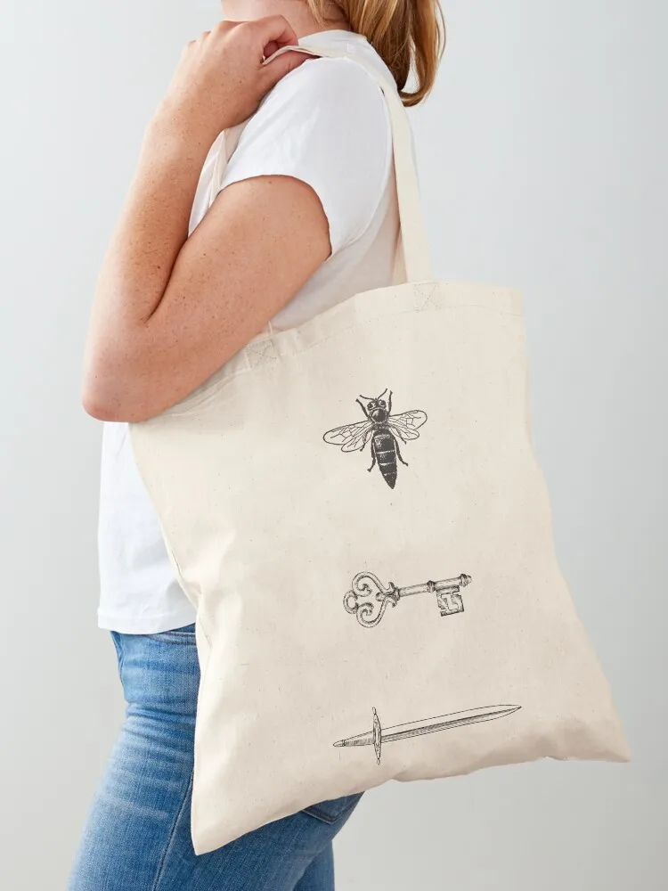 Fantasy Fiction Starless Novel Sea Bee Key Sword Book Tote Bag shopping bags foldable shopper bag woman tote bags cloth bags