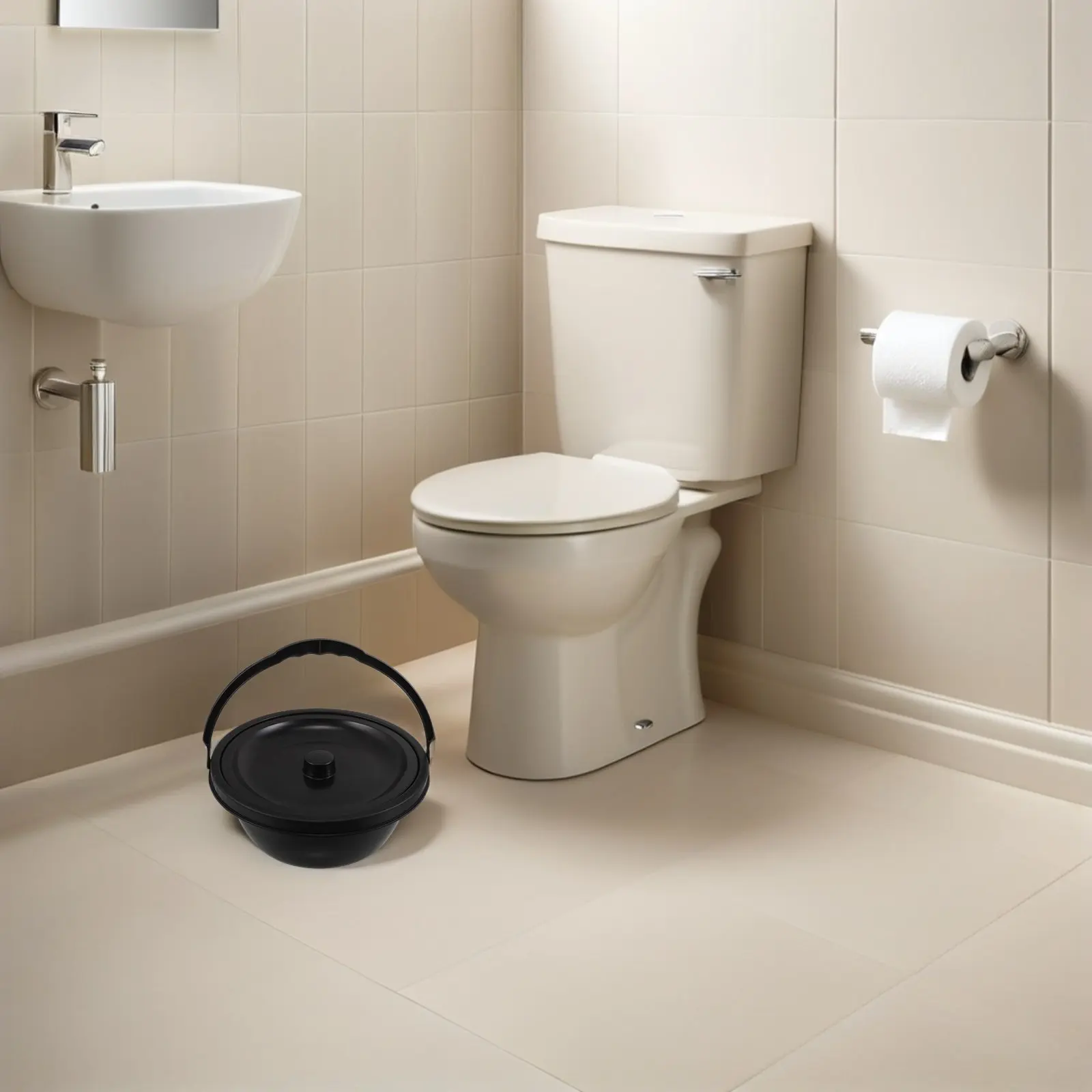 

Portable Bedside Commode Bucket for Seniors Wheelchair Toilet Bed Pan with Lid Adult Medical Chamber Pot Home Hospital Use