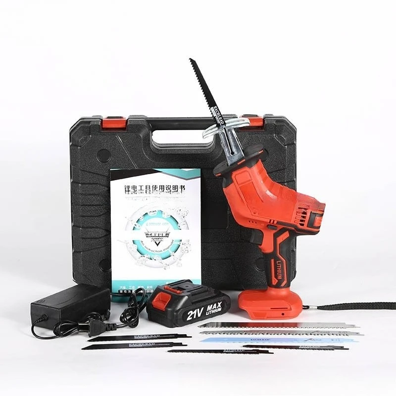 Sierra alternativa eléctrica de mano, sierra de cuchillo de caballo con batería de litio de rescate de emergencia, herramientas de registro pequeñas