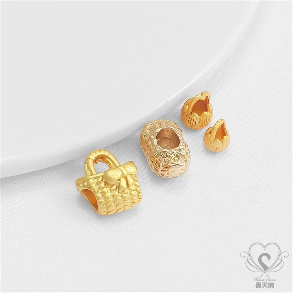 

Древнее золото, гальваника, цветная матовая корзина лотоса, небольшой кулон, аксессуары с отверстиями для арахиса, ювелирные изделия своими руками, аксессуары из бисера, подвеска