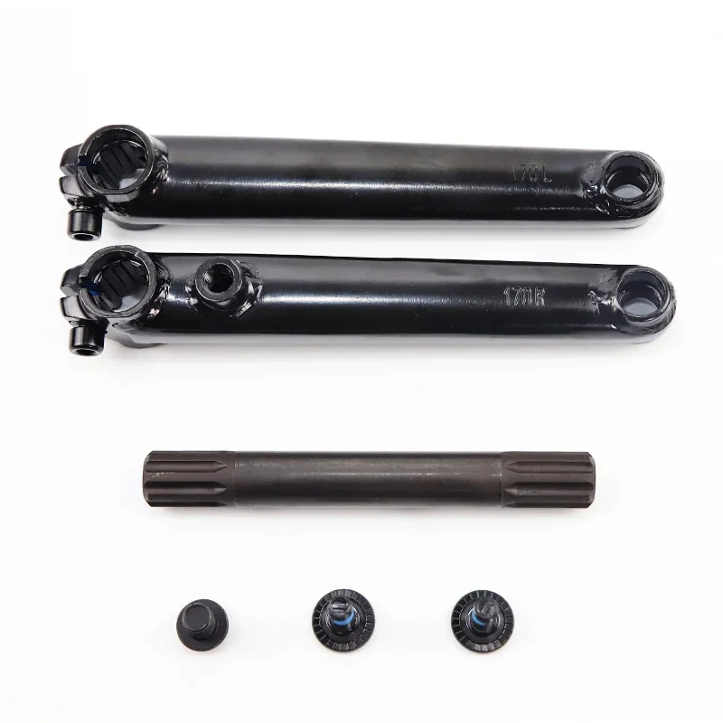 AliExpress NONE BMX Crankarm BMX Bike Crankset 8T*19mm*170/175mm CRMO Crank 8-Spline 3-Piece BMX freestyle bikes 19mm axle BMX Crank Parts