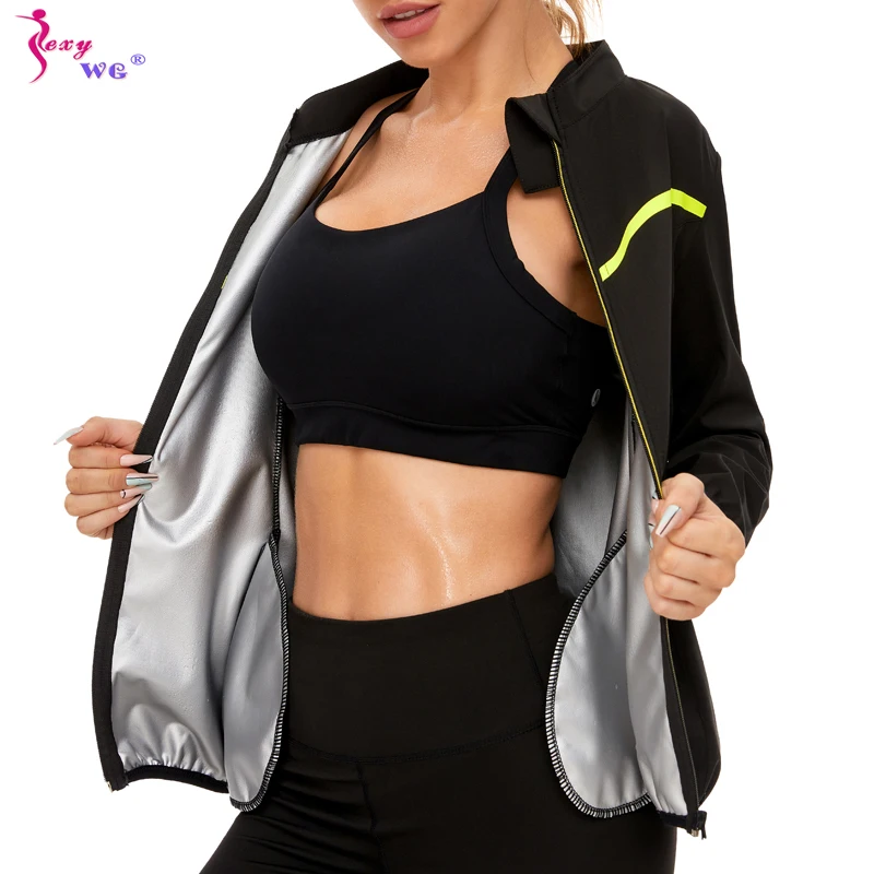 SEXYWG Women Sauna Long Sleeve Shirt Hot Sweat Yoga Tops Body Shaper Corset Workout Waist Trainer Vest Slimming Suit Shapewear