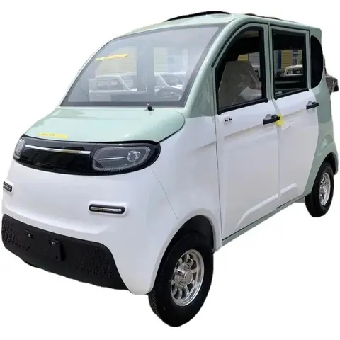 Factory Direct Sales Four-Wheel Electric Mini Car Leather Seats Single Drive Made China Cheap Electric Vehicle Lead Acid Battery