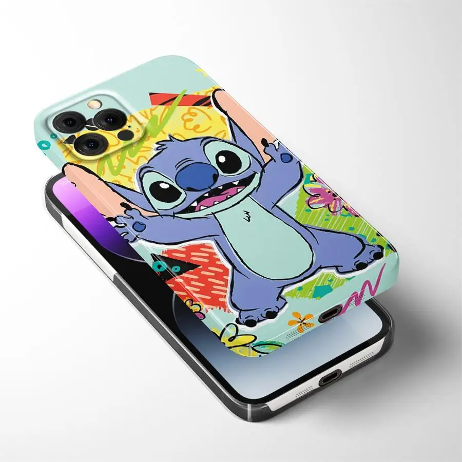 Case for iPhone 16 Pro Max 17 Air XR 14 12 13 15 Plus X 11 Hard Phone Cover Disney Stitch