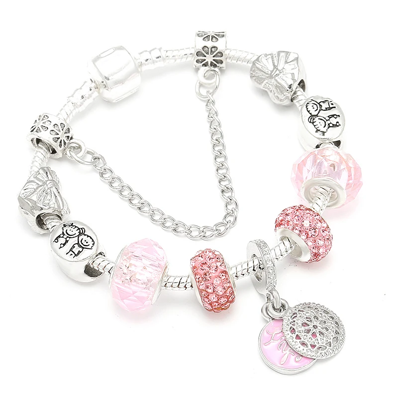 Silver Plated Charm Bracelet with Key Lock Pendant, Wedding Gift
