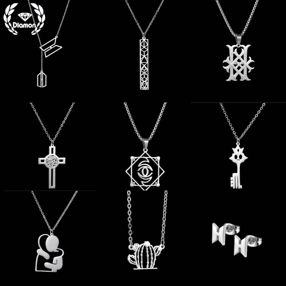 

Диамант, персонализированная геометрия, логотип, имя, изображение, ожерелье, кулон, детское искусство, дизайн из нержавеющей стали, семейные ювелирные изделия, подарок