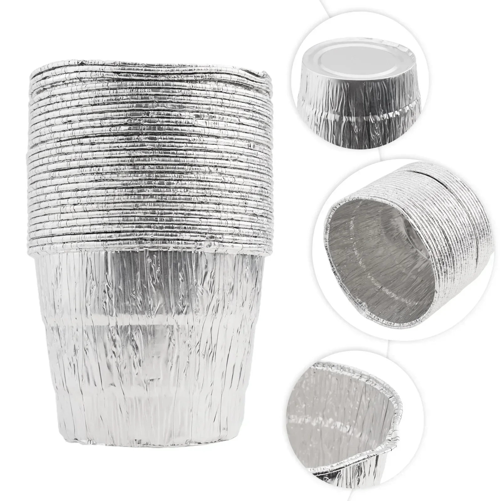 

Drum Liner Bucket Liner 25 Pcs 4.13 Inches Height 4.9 Inches Top Diameter Disposable Tin Foil Grill Replacement Parts