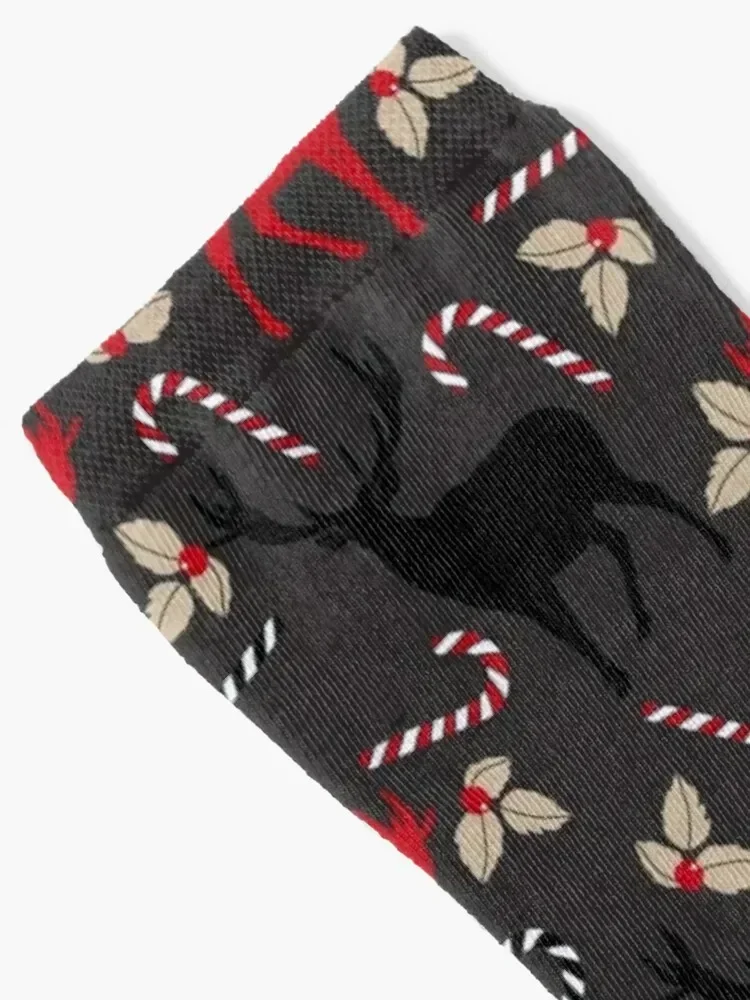 Christmas Deer Candy Leaf Pattern Socks golf floor man hip hop Socks Girl Men's