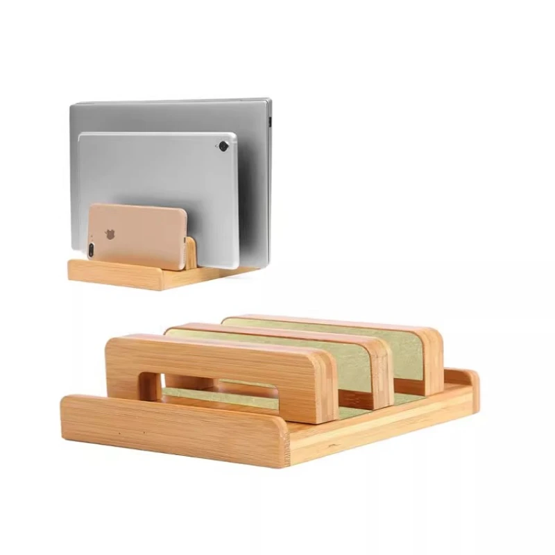 

Bamboo Phone Stand, Multi-Function Desktop Organizer, Tablet Holder, Vertical Desktop Organizer for Desk or Study Area