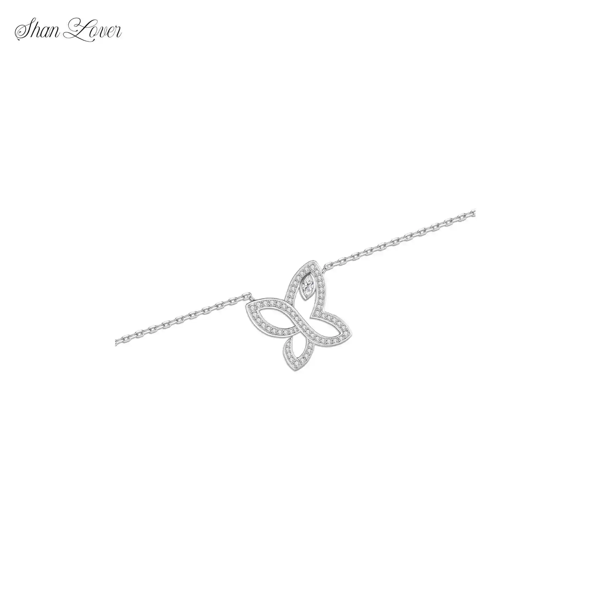 

ShanLover Brand 925 Sterling Silver Butterfly Necklace For Women Simple Elegant Style Woman Silver Pendant Necklace Jewelry