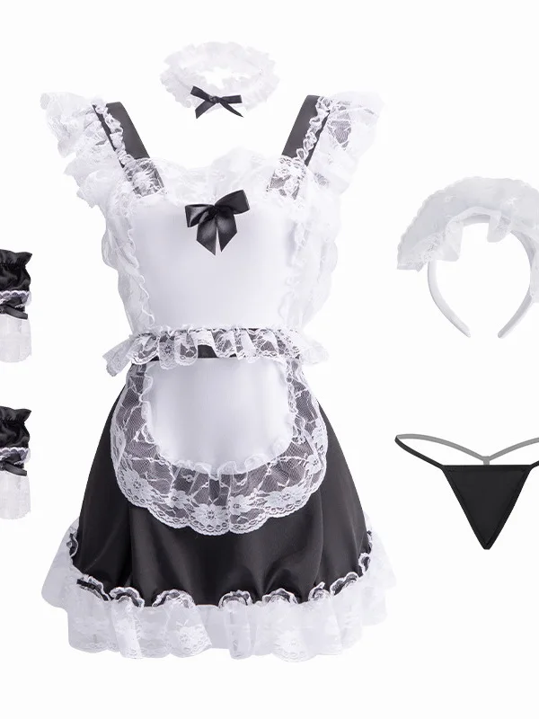 ローネックセクシーなブラジャーオープンバックレースメイド甘いスプリットブラックホワイトスプライシングショートドレスエレガントなイングランドスタイルルーズカジュアルドレス5K