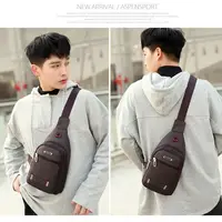 Black Grey Brown Men Messenger Bags New Rectangle Oxford Cloth Men Crossbody Bag USB Charge Shoulder Bag Male 3 Zipper Bag - Image 4