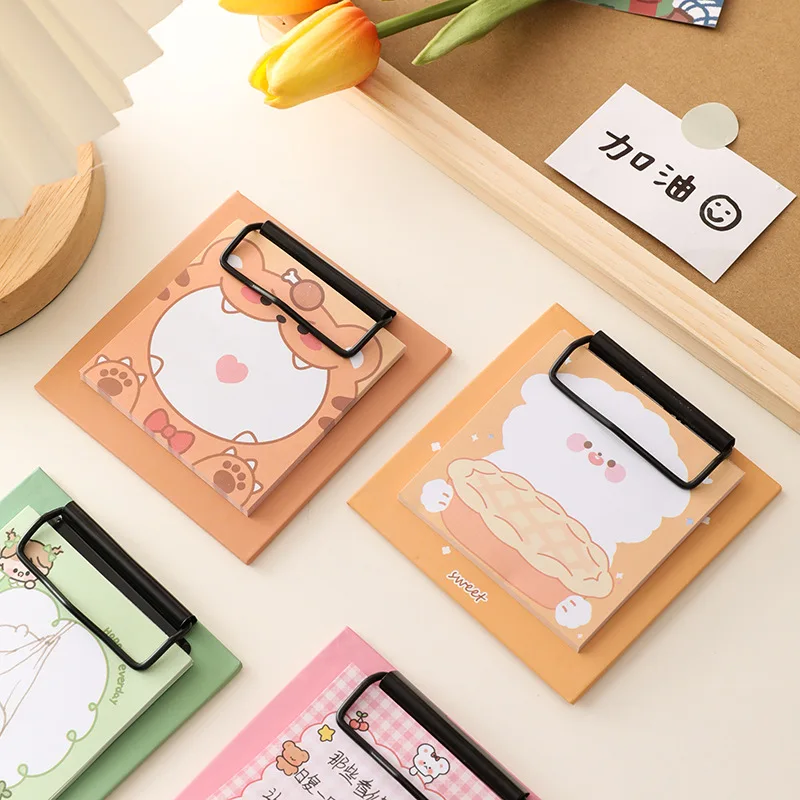 Mini Board Clip Sticky Notes studente blocco note simpatici adesivi animali