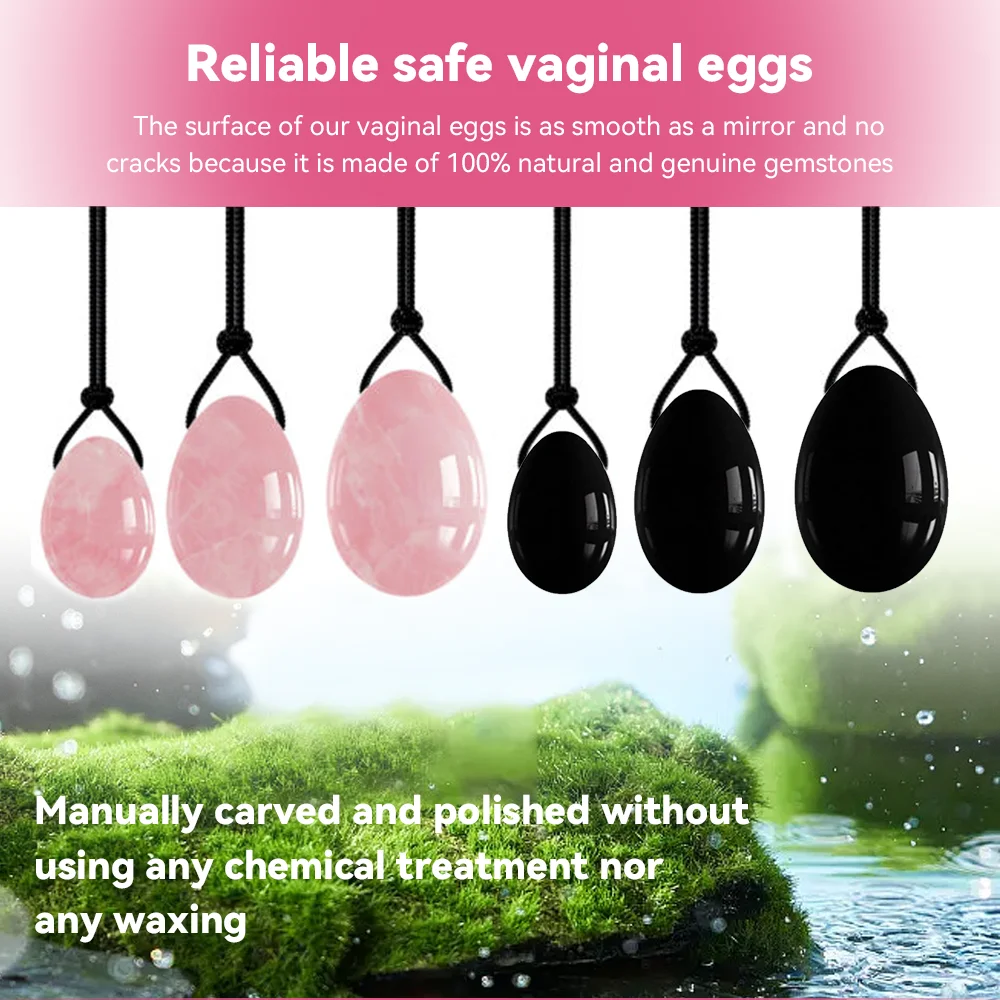 1 set Black Obsidia Yoni Eggs Vaginal Tightening eggs women pelvic floor Muscle Jade Eggs Massage Balls for women Kegel Exercise