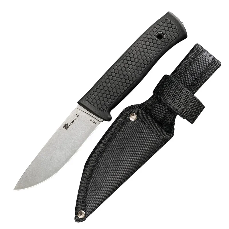 New High Hardness Folding Portable With Wooden Handle, Multi-purpose Camping Survival Stainless Steel Knife EDC