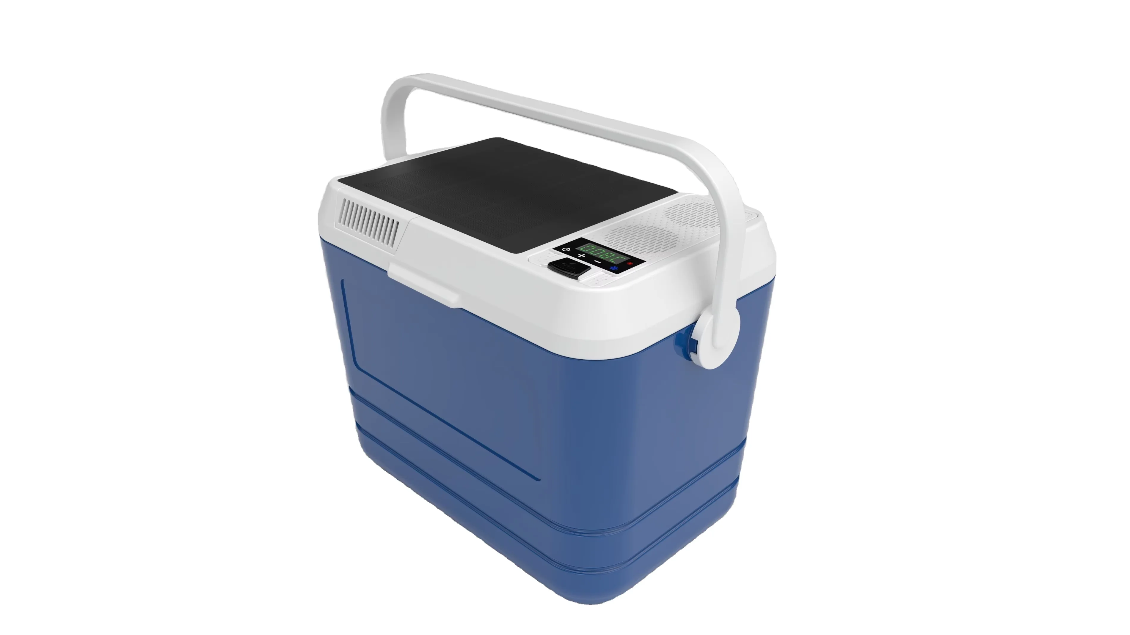 Tragbarer Solarkühler für Bluetooth-Musiklautsprecher, Kühlbox, moderner 22 l isolierter Autokühlschrank, Powerbank für Strand, Outdoor, Camping