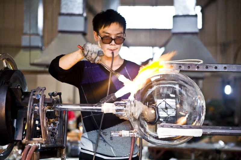 Custom Large Volume Pear Shaped Laboratory Sorting Funnel with Teflon Glass Cocks