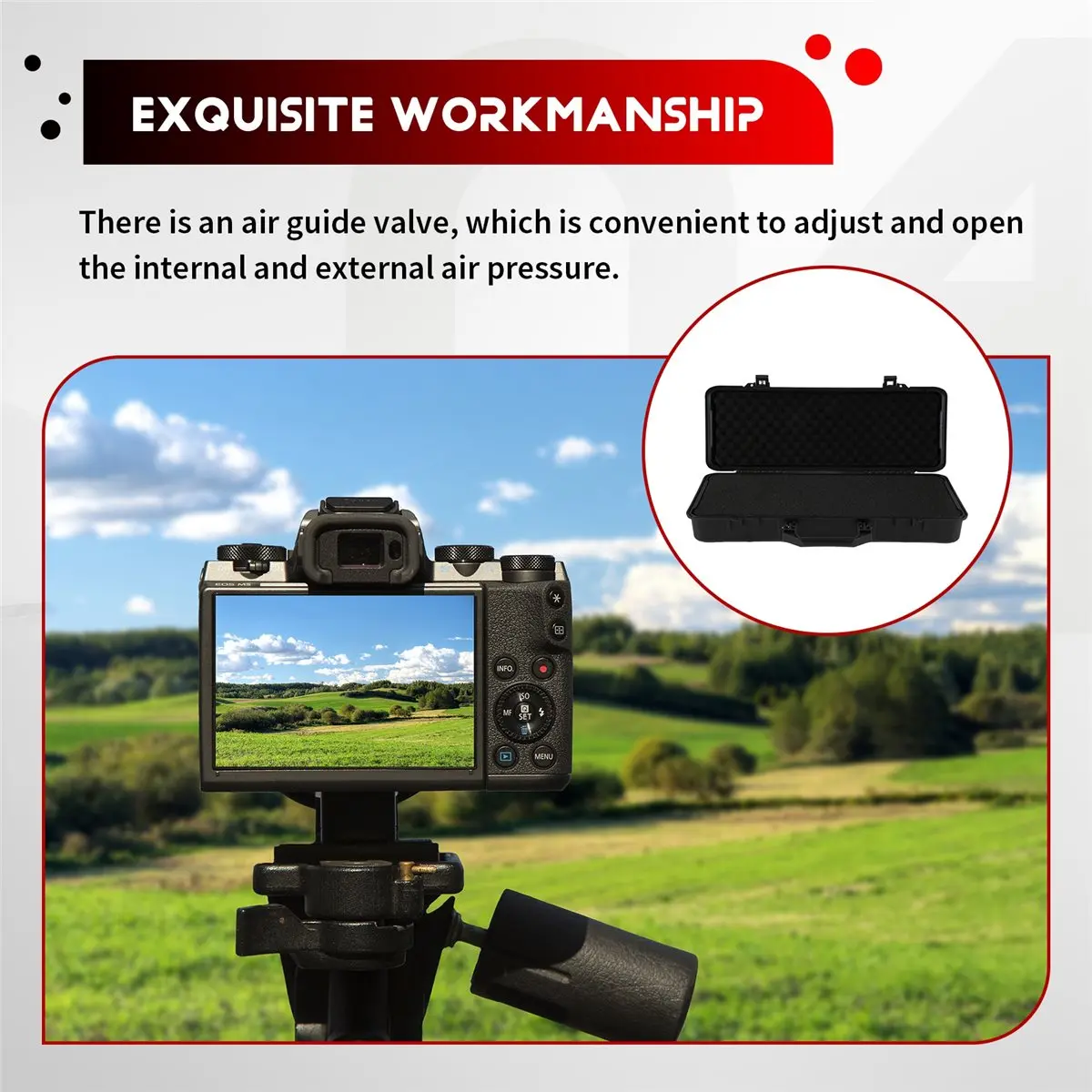 Y17A Waterproof Carry Tool Case Organizer Storage Box Camera Photography Protector Instrument Tool Box with Sponge