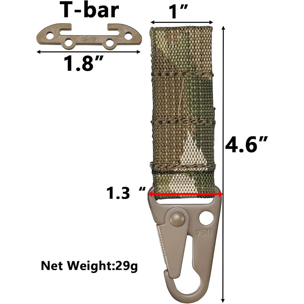 Tactical Gear Molle Clash Hook,Molle Belt Clip With Tee Mount Battle Belt Accessories For Gloves Keychains Hunting Vest Gear