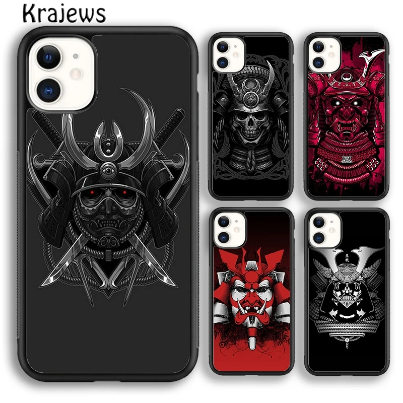 Krajews Samurai Japanese Warrior Helmet Phone Case Cover For iPhone 16 15 14 plus XS XR 11 12 mini pro max Fundas