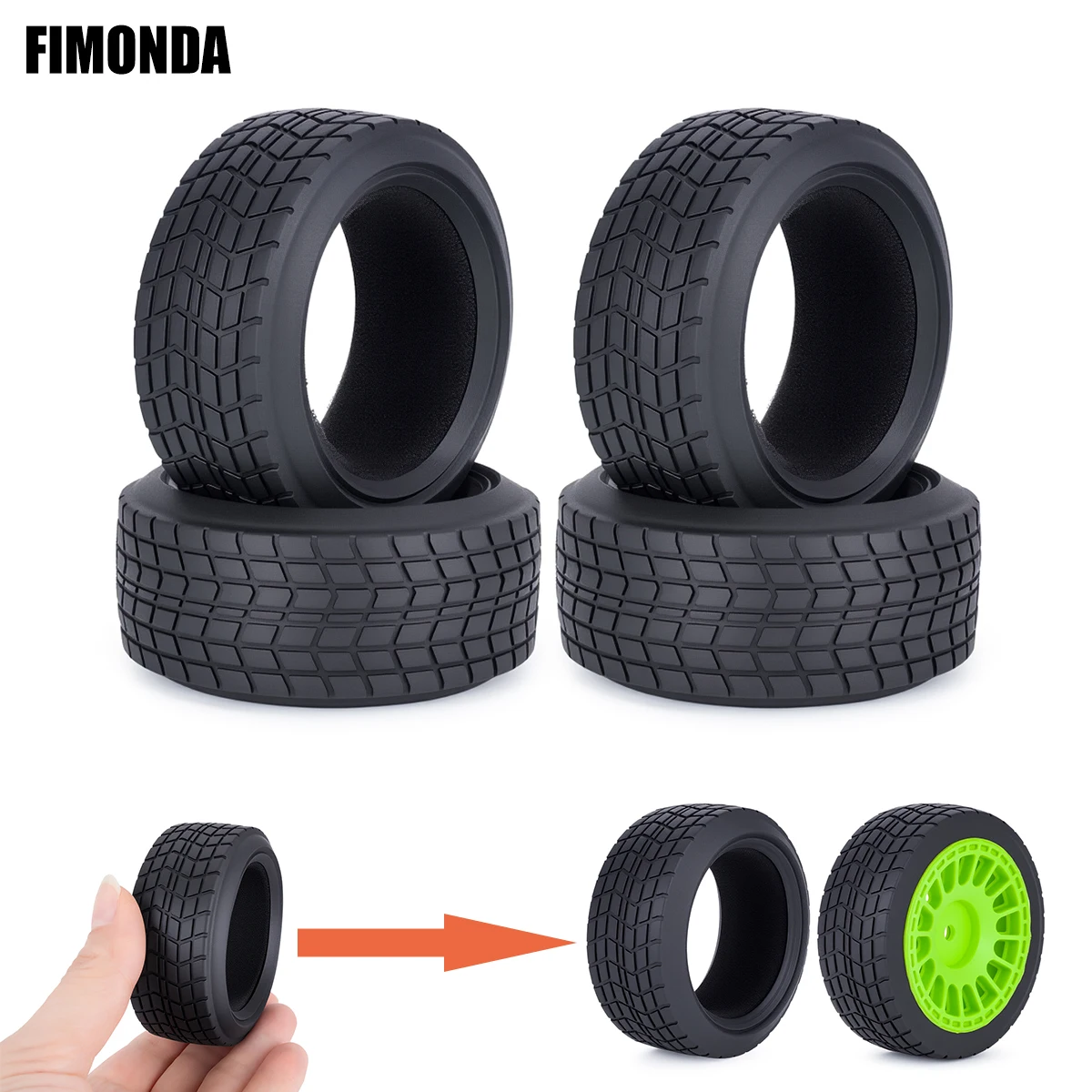 Neumáticos de coche de carreras en carretera 1/10, 68x30mm, 4 Uds., neumático de fusión en caliente resistente a la abrasión de alta agarre para coche HSP 94123 HPI Himoto FW06 TT01 RC