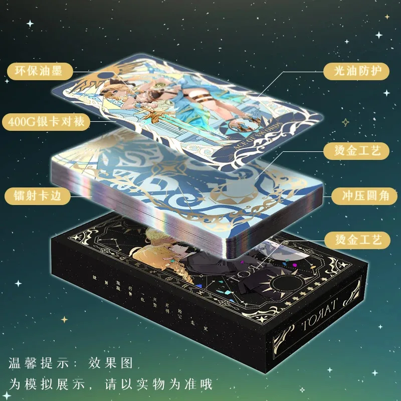 Anime Genshin Impact Raiden Shogun Baal Zhongli Tarots Playing Cards Tarot Game Cards Collection Cartoon Cards Cosplay