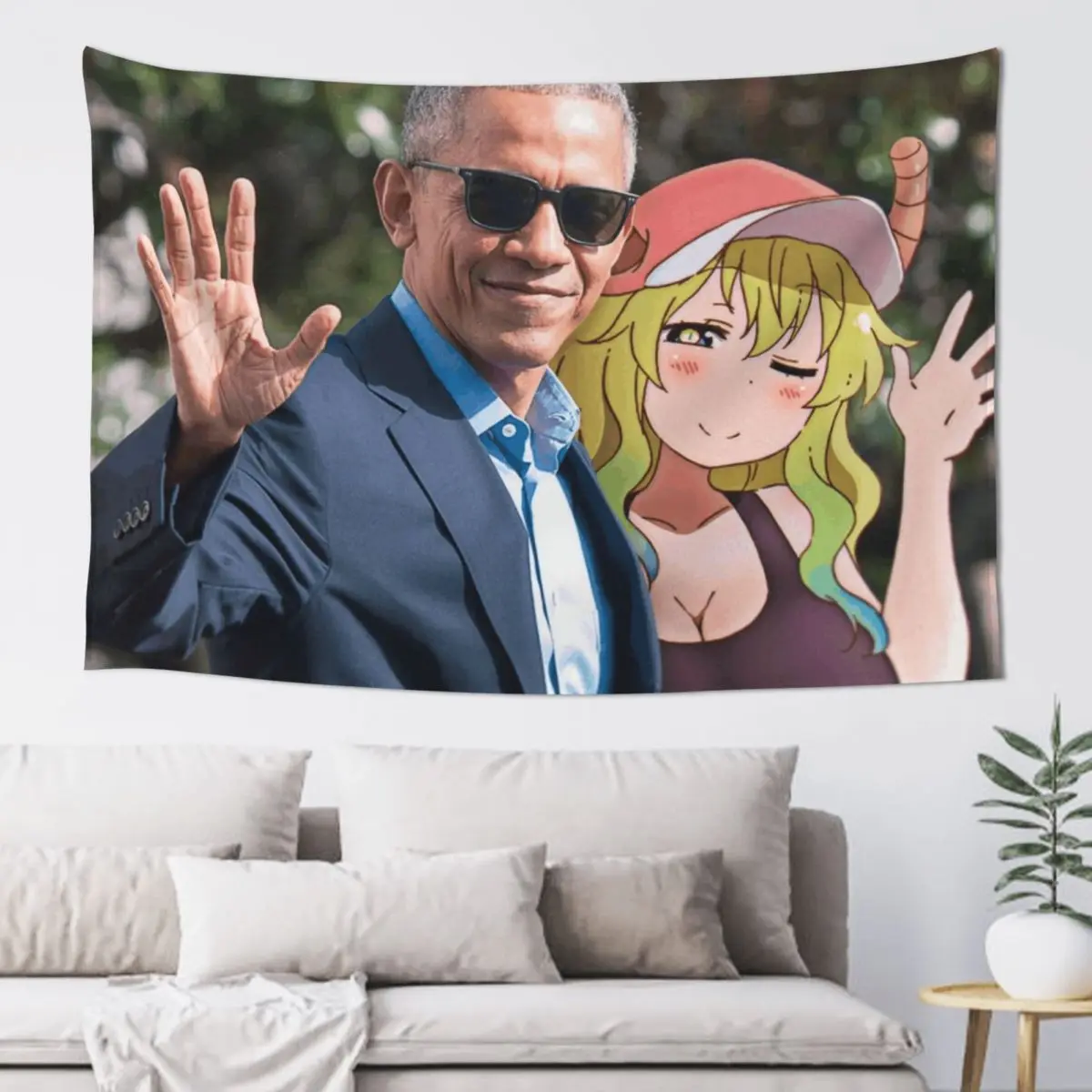 

Obama's dragon maid Tapestry Bedrooms Decorations Room Decoration Aesthetic Room Decorating Aesthetic Tapestry