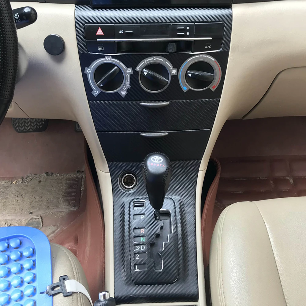 Carbon Fiber For Toyota Altis‌ Corolla 2003-06Car Film Interior Sticker Center Console Gear Dashboard Air Door Handle Lift Panel