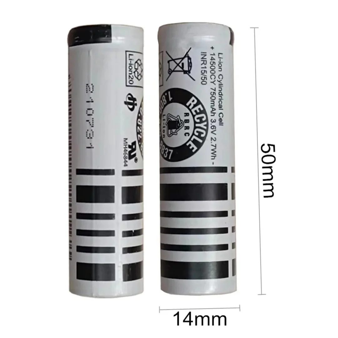 

2PCS 14500CY 3.6V 750mAh For Sanyo UR14500AC Flat Head Li-ion Battery For Braun Shaver S5 S6 S7 S51 53B 73S 4200 5762 Toothbrush