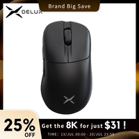 Delux M500 PRO Wireless Gaming Mouse Tri-mode Connection Lightweight Ergonomic  RGB Charging Dock 8KHz PR TTC Golden Encoder