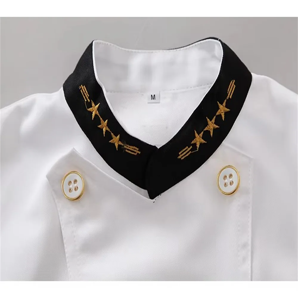 Chaqueta de Chef de manga corta Servicio de comida Uniforme de Chef de Hotel de verano Ropa de Chef de doble botonadura