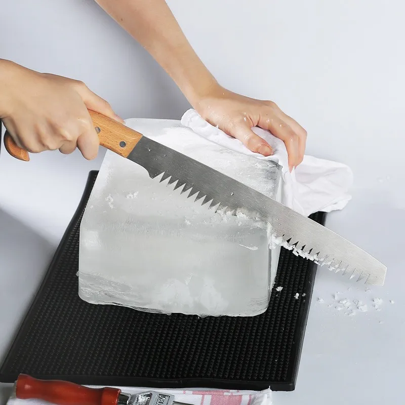 Bar Counter Cocktail Bar Ice Cone, Ice Crushing Tool, Three-Pronged Ice Cone, New Ice Saw, Large Serrated Hard Ice Saw,Ice Knife