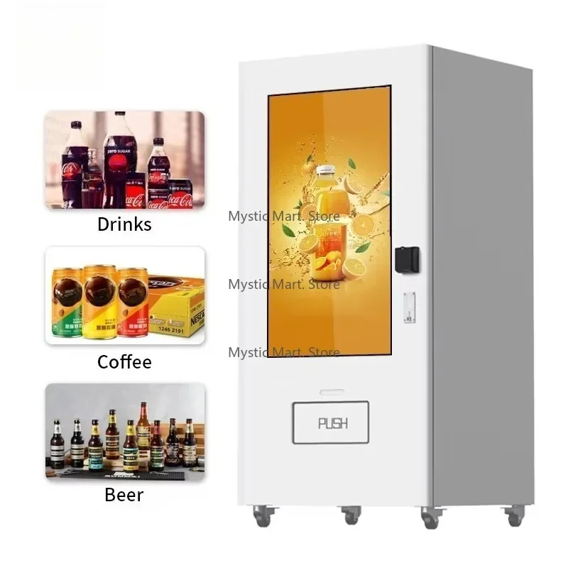 TSnack And Drink Combo Vending Machine 24H Commercial Self-Service Dispenser Supports Card & Cash Payments