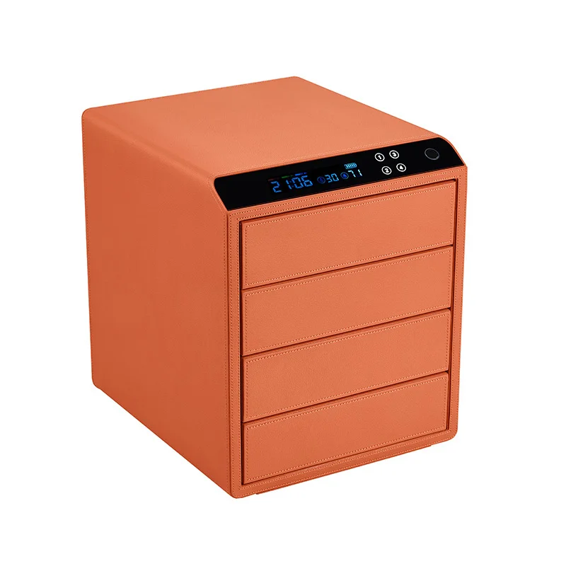 Smart Popular Jewelry Box Leather Storage Safe Box Cabinet Money Deposit Box for Earring Bracelet Necklace Ring Watch view 3