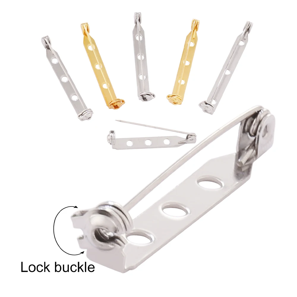 10pcs Stainless Steel Brooch Clip Base Pins Blank Lock Brooch Pin Base For DIY Jewelry Making Findings Accessories Supplies image 3