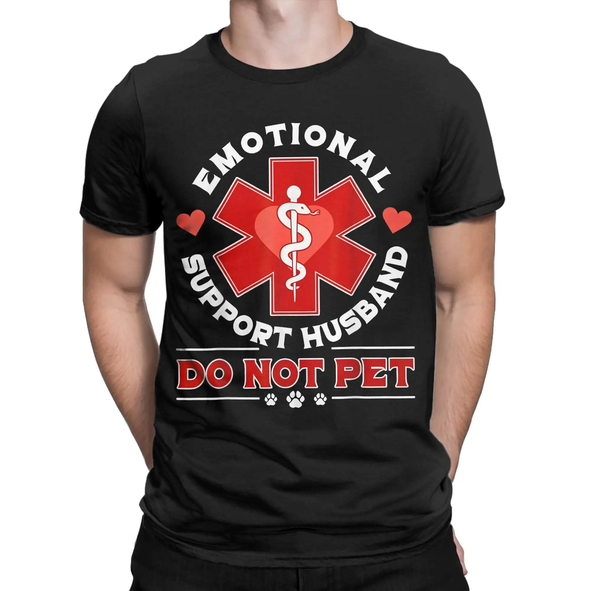T-Shirt Beach Emotional Support Husband Funny Do Not Pet T-Shirts Humor Cotton Tee Shirt for Couple Y2K Casual Short Sleeve Tops